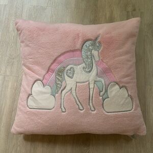 Cloud Castle euro sham inner pillow pale pink furry unicorn silver clouds nwt